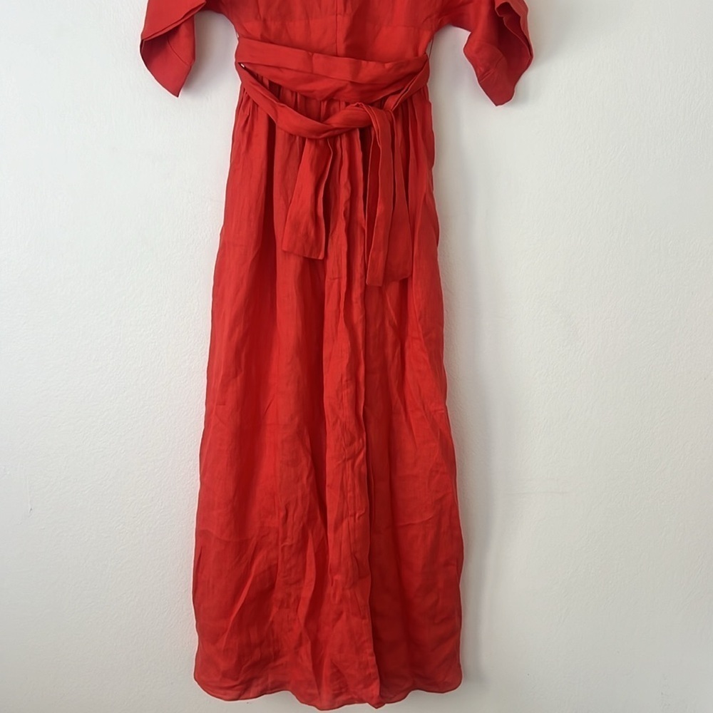 Three Graces London Ferrers Belted Linen Dress Size 6 - Picture 12 of 13